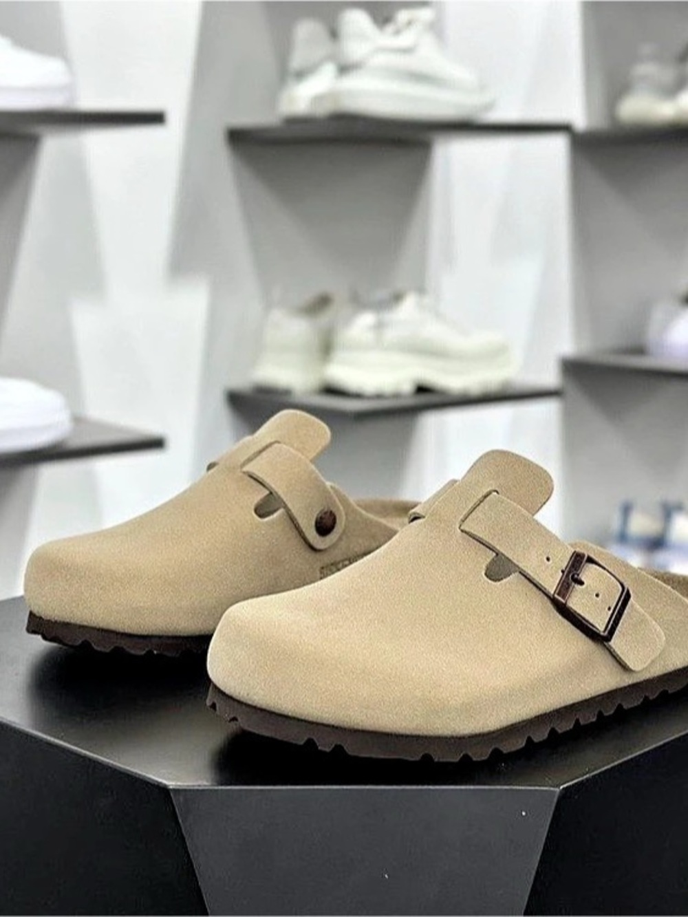 Birkenstock Boston Soft Footbed Suede Clog Tan EU 36